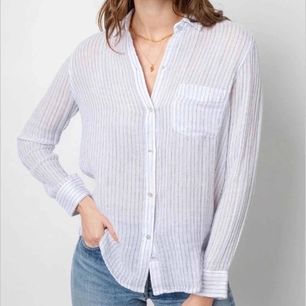 🆕 Rails | Women’s Ellis Cotton Gauze Button Down Davenport Stripe Rails XL - Picture 9 of 9
